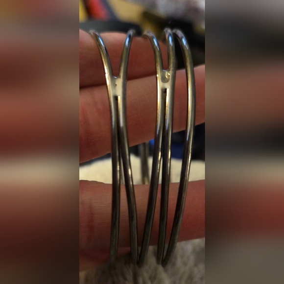 Gunmetal Multi-tiered Bangle Bracelet - Picture 3 of 4